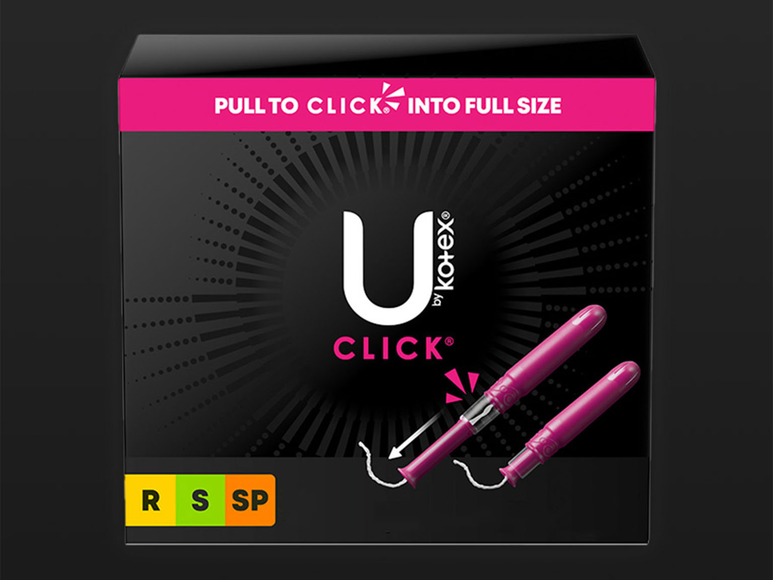 U by Kotex® Click tampons, regular/super combo pack